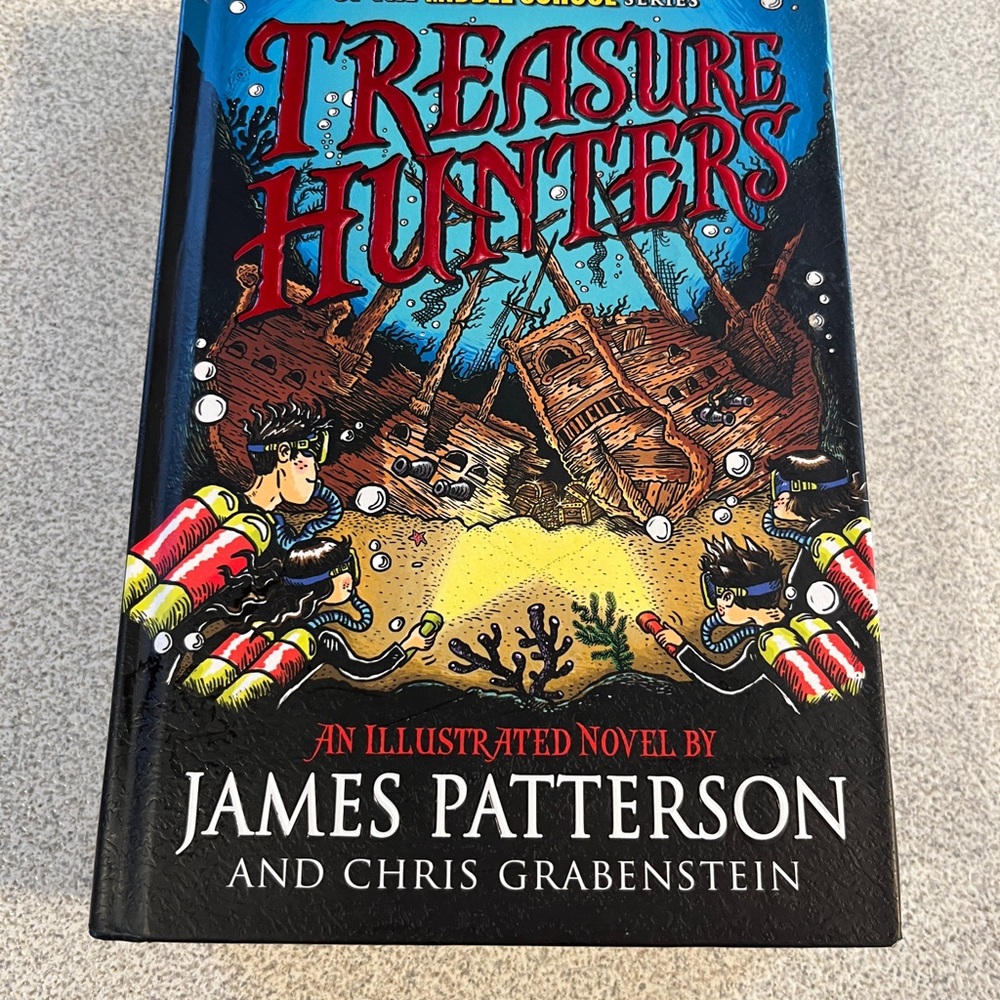 (2/$20) Large Treasure Hunters Illustrated Novel by James Patterson - Hard Cover